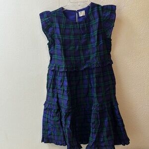 NWT Crewcuts Blue and Green Pleated Sundress with Flutter Sleeves